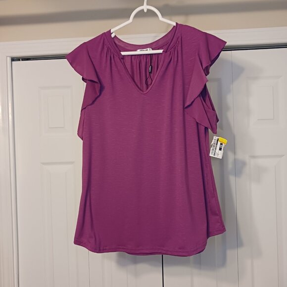 #90 3/$18 - NWOT Zeagoo Purple Short Sleeve Top Size M - Picture 1 of 5